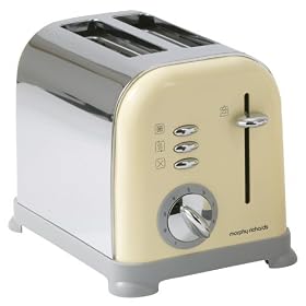 Morphy Richards Accents 44326 Toaster, 2 Slice (Country Cream, Chrome Buttons)