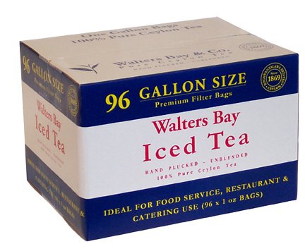 100% Pure Ceylon Gallon-sized Iced Tea Filter Packs - 96 Count Case by Ceylon Tea