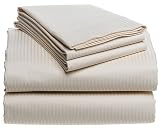 400-Thread-Count 100% Cotton Sateen King Sheet Set, Ivory