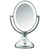 Conair BE18LC Chrome Double Sided 5x Lighted Makeup Mirror