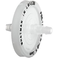 Whatman 6728-5050 Polydisc HD Polypropylene In-line Filter with 1/4"-3/8" Inlet/Outlet Stepped Barb, 5 Micron, 1500mL/min Flow Rate (Pack of 10)