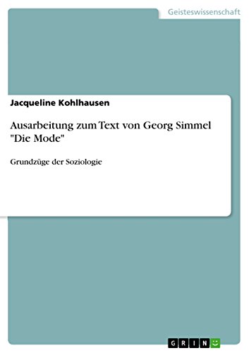 Ausarbeitung zum Text  von Georg Simmel 