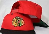 Chicago Blackhawks Snapback Red / Black Two Tone Adjustable Plastic Snap Back Hat / Cap