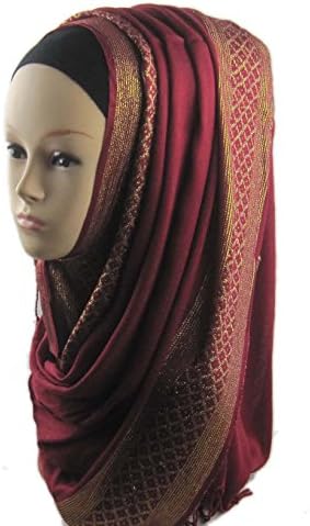 Women Shawls Hijab Wine Red