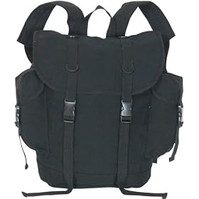 Canvas German Style Alpine Rucksack FULL SIZE - Military Spec - Unisex - Black