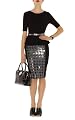 Metallic Leather Croc Waist Belt