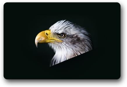 SEASIDESS Mashine-washable Welcom Mat Eagle Dark Animal Bird Face Custom Doormat 23.6(L) X 15.7(W)