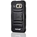 Galaxy S6 Case - Fosmon® (STURDY) Heavy Duty Dual Layer Hybrid Stand Case with Shell Holster Combo for Samsung Galaxy S6 2015 (Black)