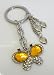 Key Chain Holder/Handbag Charm-Elegant Butterfly Design w/3 Hearts and Gorgeous Rhinestones,Heavy Du