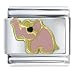 Elephant Pink Animal Italian Charms Bracelet Link