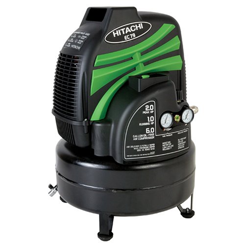 Hitachi EC79 13 Amp 2 Horsepower 6 Gallon Oil-Free Pancake Compressor