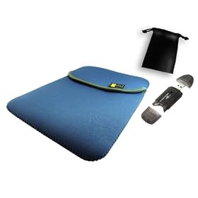 Protective Form-Fitting Neoprene Tablet Sleeve for WACOM Bamboo Pen and Touch Fun Small / WACOM Bamboo Fun Small Series ***Includes 4 in 1 Card Reader and Accessory Bag***