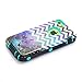 iPhone 5S Case MOUKOU Hybrid High Impact 3 Layers Chevron with Anchor on Galaxy Pattern Hard Back Cover Case for iphone5 5S (Light Blue)