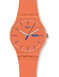 Swatch Orangy Pink Rebel Orange Silicone Unisex Watch SUOO701