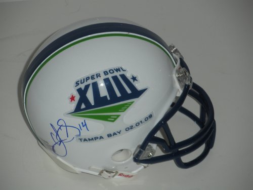 Limas Sweed Signed Super Bowl 43 Mini Helmet Steelers
