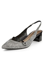 Limited Collection Pointed Toe Animal Print Slingback Shoes
