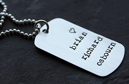 Handmade Dog Tag Name Necklace - Personalized Sterling Silver Jewelry