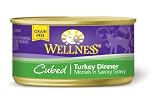 Wellness Canned Cat Food, Cubed Turkey Dinner, 24-Pack of 3 oz. Cans