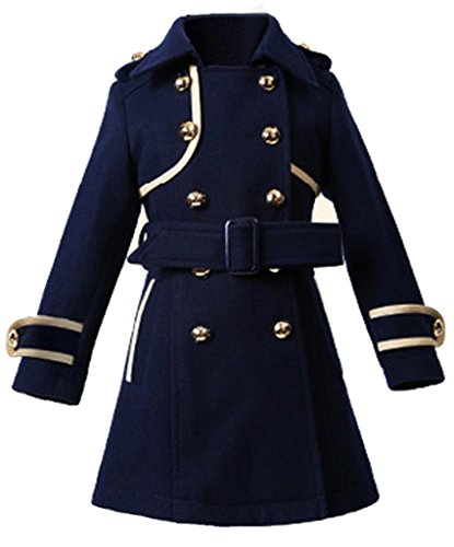 Girls Winter Faux Wool Collar Coats Warm Jacket Long Outerwear Parka Overcoat