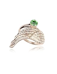 Art and Craft Supply: NiceDeco - fashion Ornament Green Swarovski Element Crystal Sparkly Rhinestones Angel Wing Ring , Gift Ring, Party Ring, Engagement Ring - NiceDeco
