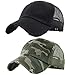 H-6140-2-K0684 Trucker Hat 2-Pack Bundle: Distressed Black & Camo
