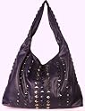 Ladies Purple Studs Designer Hobo Vintage Handbag