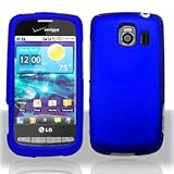 Blue Hard Plastic Rubberized Case Cover for LG VS660 Vortex