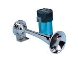 AFI 10107 FullBlast Marine Single Trumpet Mini Deck Air Horn (12-Volt, Chrome) by AFI