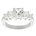 Tressa Silvertone Princess-cut Cubic Zirconia Ring