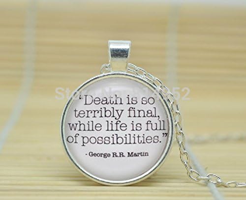 VintaStore Art Glass Necklace Tyrion Lannister 'Life Is Full Of Possibilities.' Game Of Thrones Quote Necklace Glass Dome Cabochon Necklace