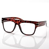80's - 'Brighton' Flat Top Clear Lens Glasses