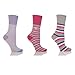 Ladies/Womens Cotton Rich Honeycomb Top Patterned Socks (Pack Of 3)