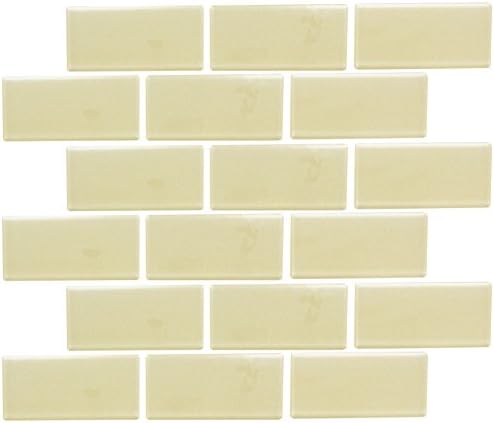 CoverQuik CQ61524 4mm 2-Inch x 4-Inch Mesh Mount Glass Tile, Cream