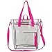 Eastsport Large Clear Tote Bag (Pink Trim)