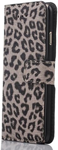 Superstar™ Leopard grain Leather Wallet Card wallet Cover Flip Case Cover with Stand Case Cover for iPhone 6 with 4.7 inch Screen,with Card Slots + Cloth (Leopard grain-001)
