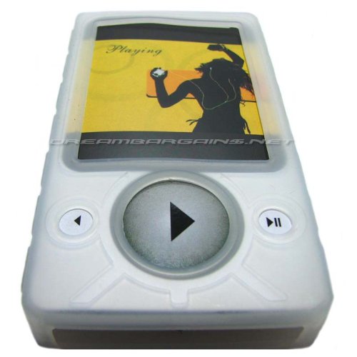 DreamBargains Premium Heavy Duty Zune 30gb Silicone Case - White/Clear + Adjustable Sport Armband - Black + Protective Screen Film