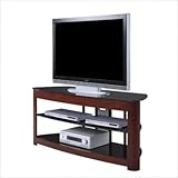 Wood and Glass TV Stand - Dark Cherry
