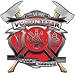 4" Volunteer Firefighter Red Maltese Cross Decal with Axes REFLECTIVE