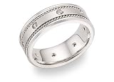 14K White Gold 1/4 Carat Diamond Wedding Band