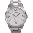 Timex 2K701 Men's Round White Dial Silver-Tone Analof Watch with Stainless Steel Band