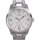 Timex 2K701 Men's Round White Dial Silver-Tone Analof Watch with Stainless Steel Band
