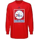 adidas Philadelphia 76ers Red Mesh Logo Long Sleeve T-shirt