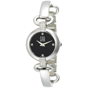ESQ by Movado Women's KALI ™ stainless steel bangle black dial watch #07101342