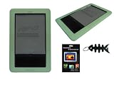 iShoppingdeals Premium GREEN Silicone Skin for Nook , Barnes and Noble Electronic Ebook Reader case Cover + Anti- Scratch Screen Protector + Fishbone Styles Keychain