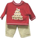 Newborn Boys 3pc Reindeer Tree Sweater Pants Set