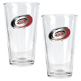 NHL Pint Ale Glass 2 Piece Set - Primary Logo Team: Hurricanes