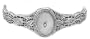 Art Deco Style Sterling Silver Frosted Crystal and Diamond Filigree Bangle Bracelet