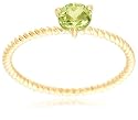 10k Yellow Gold 5mm Peridot Rope Design Solitaire Ring
