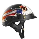 VCAN V531 Cruiser Patriotic Eagle Graphics Gloss Black Large Half Helmet