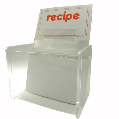 4x6 Clear Recipe Card File Box By Huang Acrylic